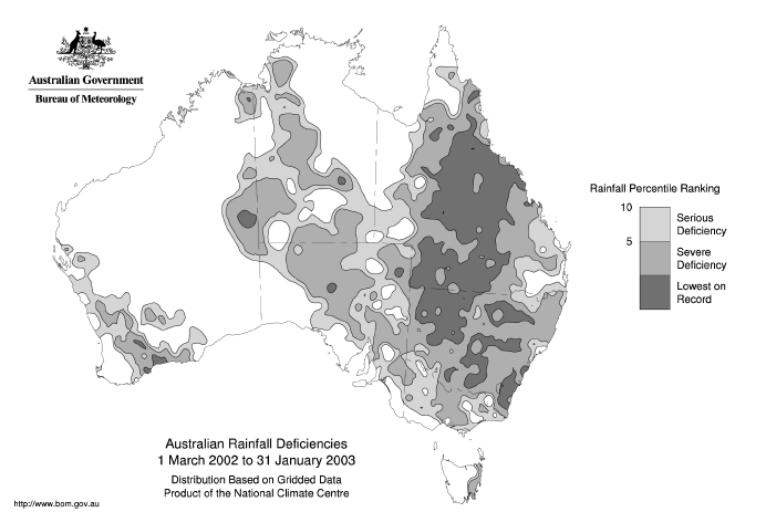 Map 1: Areas effected by drought