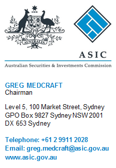 ASIC letterhead