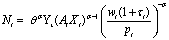 Equation 6: This equation makes labour the subject of equation 5.